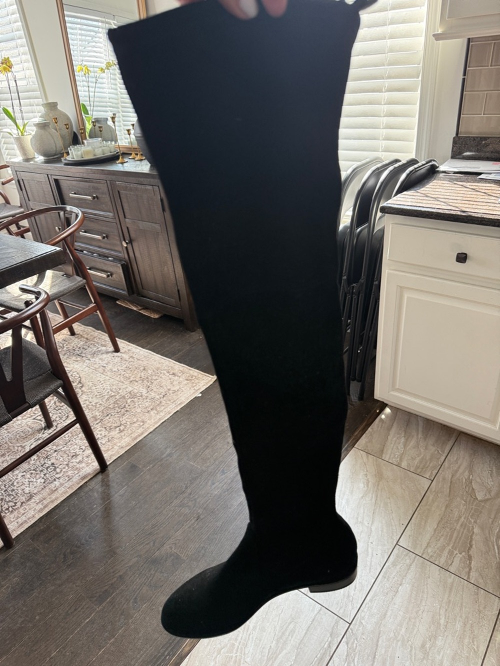 AND Black Over-the-Knee Knit Sock Boot